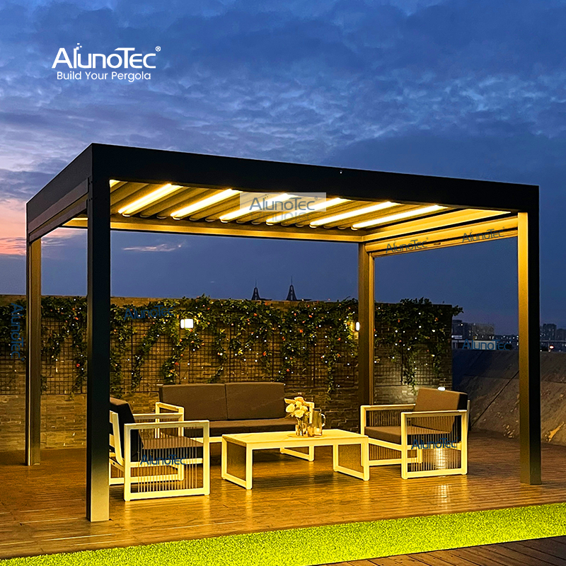 AlunoTec 12x16 pergolas structures de fixation de toit solutions de conception couverture de balcon pour le coût