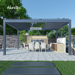Système de toit de pergola de kits de pergola de toit à persiennes en aluminium extérieur en métal en métal d'AlunoTec pour le patio 