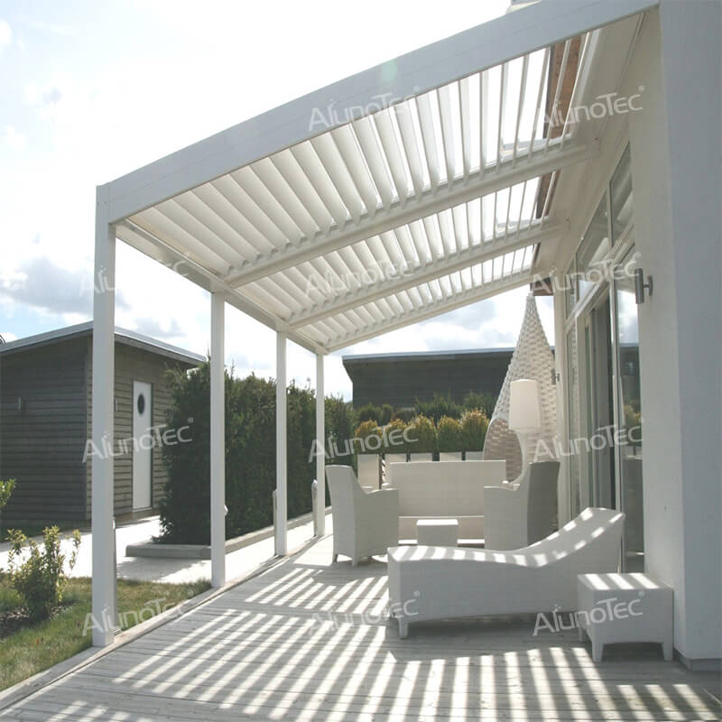 Idées de conception de pergola en aluminium personnalisées, gazebo de toit ouvrant bricolage avec rideau