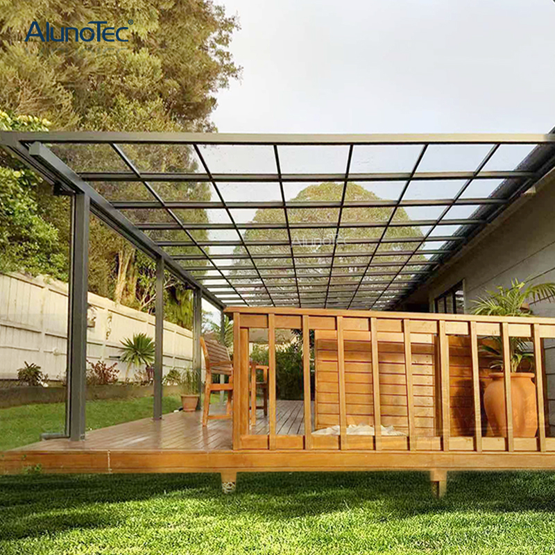 Auvent de patio d'abri de soleil de belvédère de cadre en aluminium de toit de polycarbonate