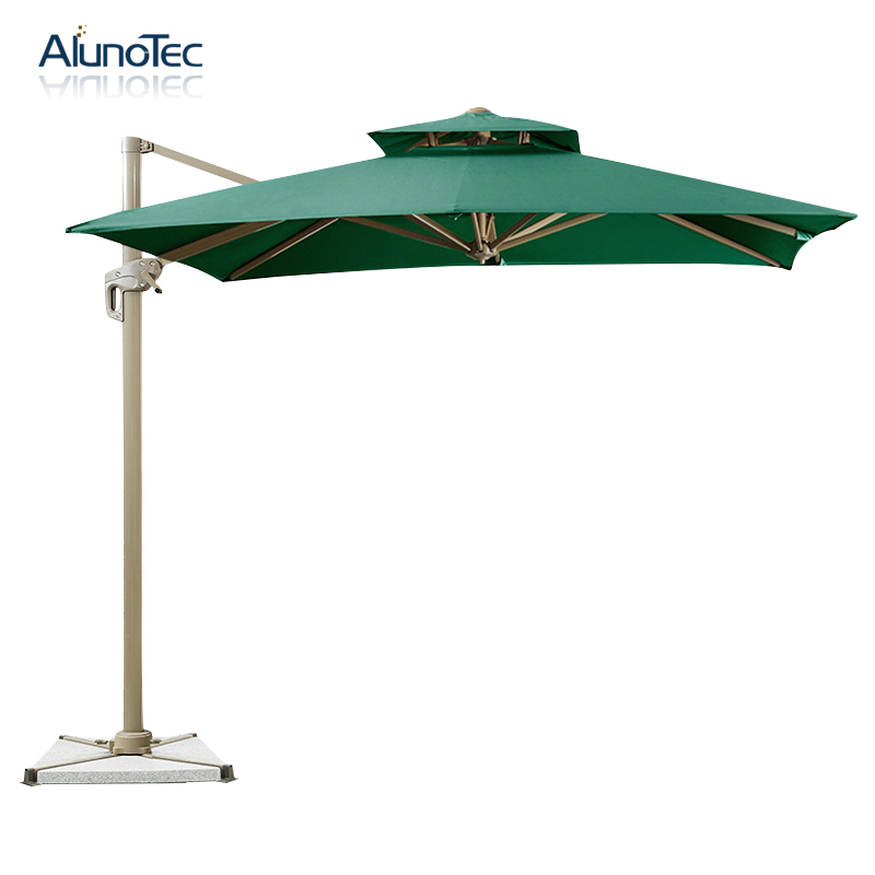 Parapluie en porte-à-faux romain pliant en aluminium, pare-soleil de Patio 3x3, à vendre